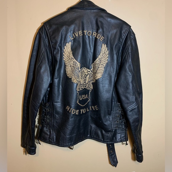 Other - Vintage Echtes Leder Leather Motorcycle Jacket